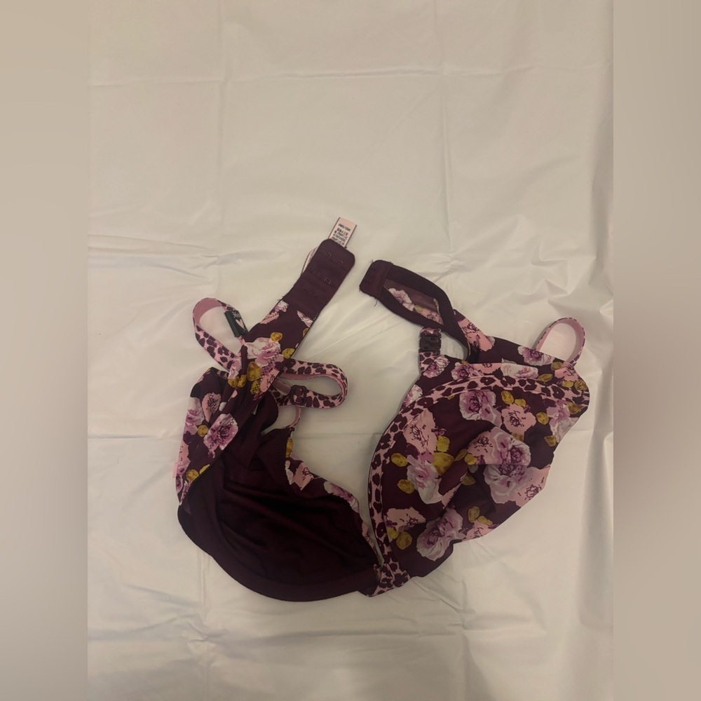 Victoria's Secret 36D Purple Unlined
Underwire Demi Bra Floral Leopard
Print - Picture 4 of 7